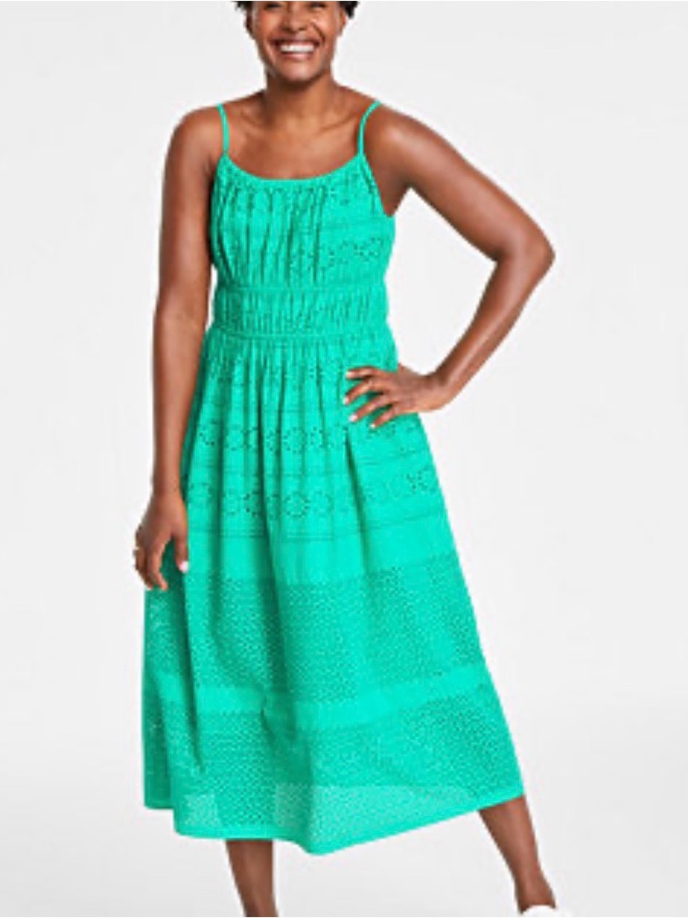 On 34th Green Islet Spaghetti Strap Dress Size XL EUC